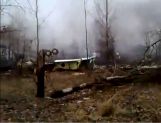 Kadr z amatorskiego filmu z katastrofy w Smoleńsku